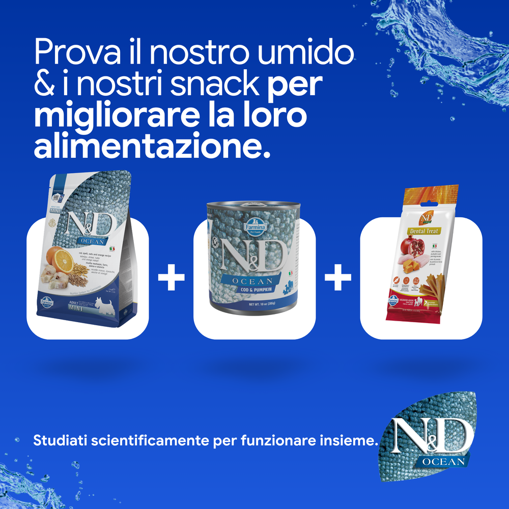 Linea pet food ND Ocean umido, secco e snack