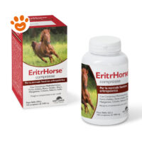 Confezione e flacone integratore EritrHorse per cavalli