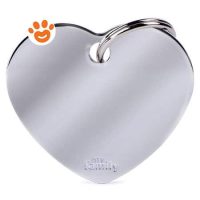 My Family Medaglietta Basic Chrome Cuore Grande Ottone Cromato >>>INCISIONE_GRATIS
