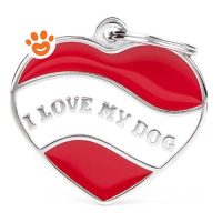 My Family Medaglietta Charms "I Love My Dog" >>>INCISIONE_GRATIS