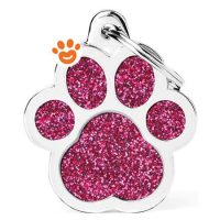 My Family Medaglietta Shine Zampa Grande Glitter Rosa >>>INCISIONE_GRATIS