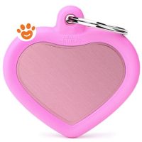 My Family Medaglietta Silent & Strong Cuore Alluminio Rosa con Gomma Rosa >>>INCISIONE_GRATIS