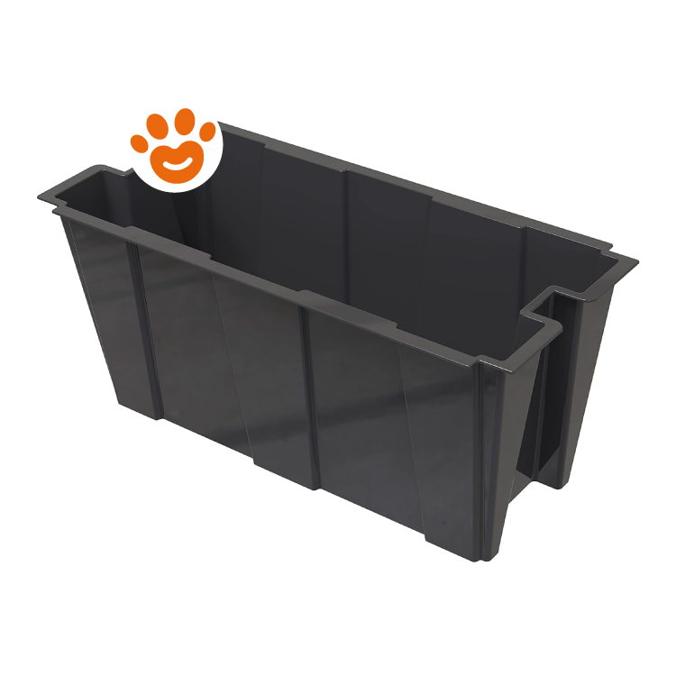 Contenitore rettangolare in plastica nera