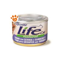 Life Cat Natural "Le Ricette" Tonno con Cernia e Gamberetti