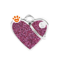 My Family Medaglietta Shine Cuore Piccolo Glitter Rosa >>>INCISIONE_GRATIS