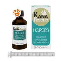 Flacone e confezione KanaRescue Horses CBD 100ml