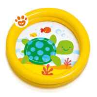 Piscina gonfiabile gialla con tartaruga illustrata