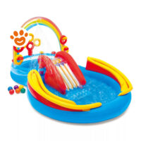 Piscina gonfiabile per bambini con scivolo e arcobaleno