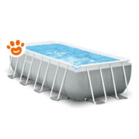 Intex Piscina Rettangolare Prisma Metal Frame (488x244x107cm) con Pompa a Filtro Art. 26792