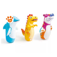 Giochi gonfiabili a forma di delfino, dinosauro e lupo