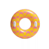 Salvagente gonfiabile giallo e rosa con maniglie