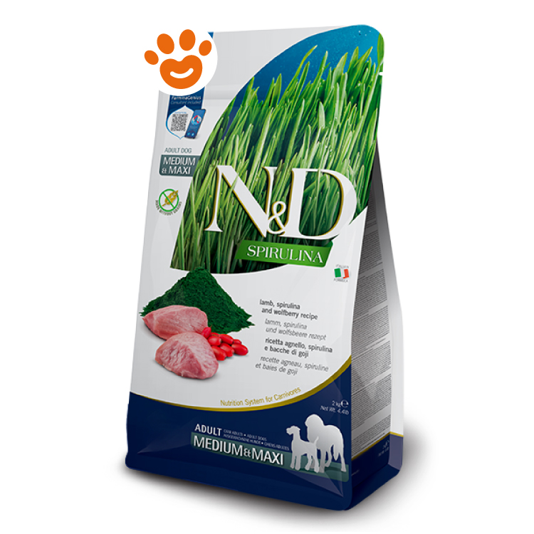 Farmina Dog N&D Spirulina Adult Medium/Maxi Agnello