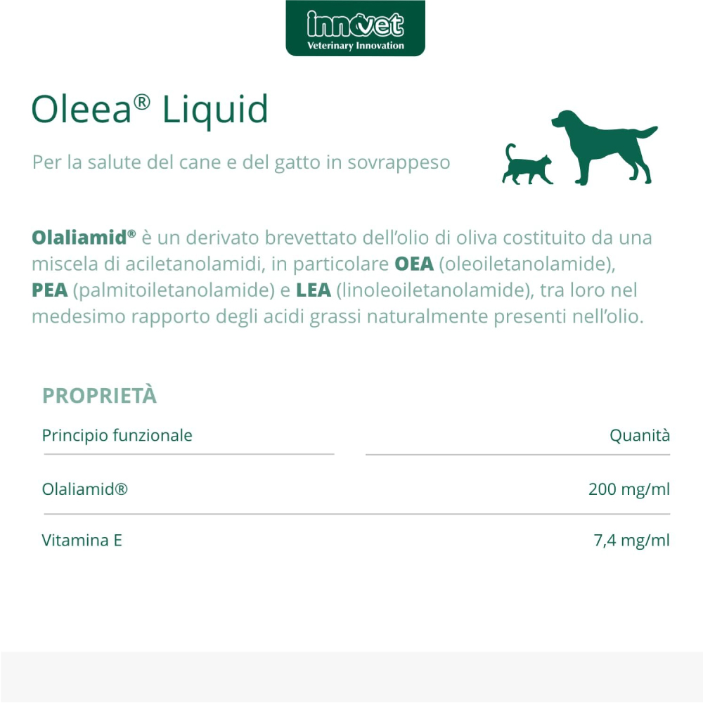 Scheda prodotto Olea Liquid per cani e gatti