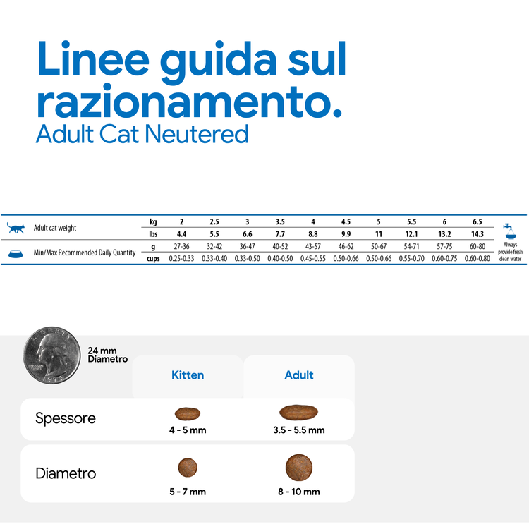 Linee guida razionamento gatto adulto sterilizzato