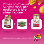 Prodotti umido e snack ND per animali