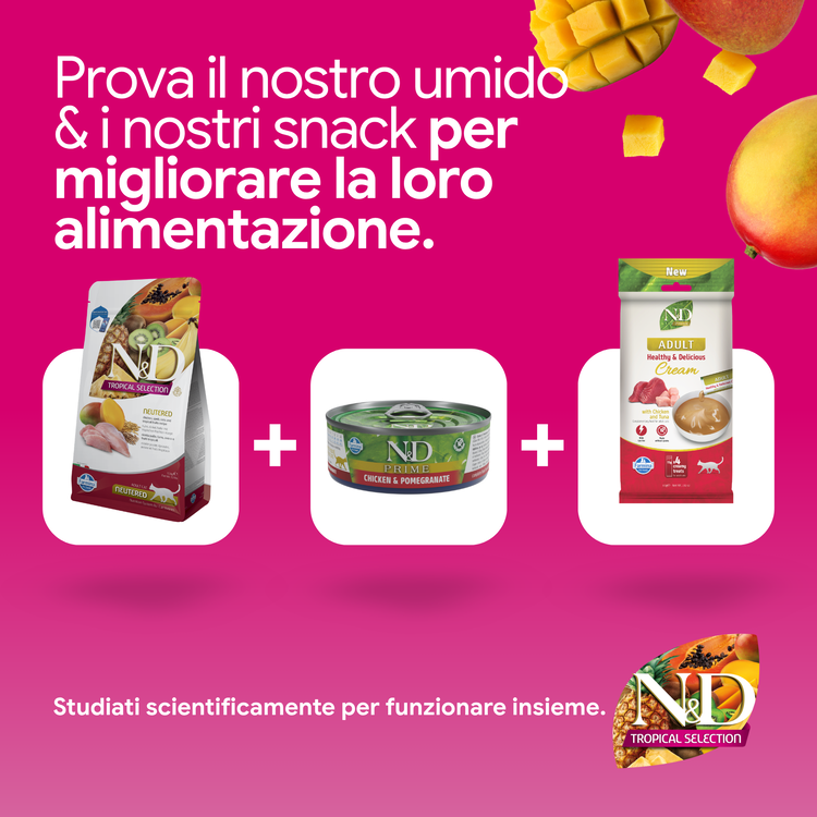 Prodotti umido e snack ND per animali