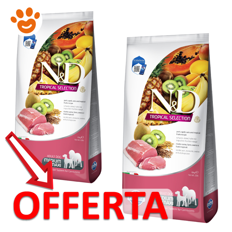 Sacchi crocchette cane N&D Tropical Selection offerta