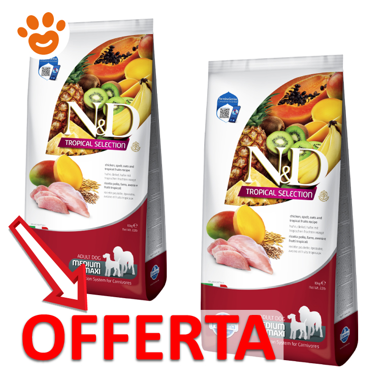 Sacchi crocchette cane N&D Tropical Selection offerta