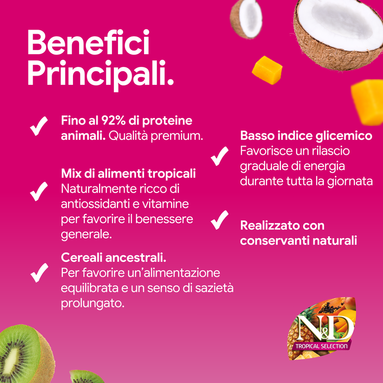 Benefici nutrizionali di mix tropicale e cereali