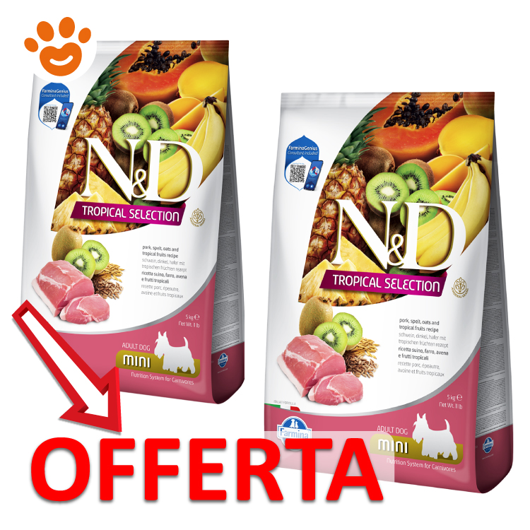 Sacchi crocchette cane N&D Tropical Selection offerta