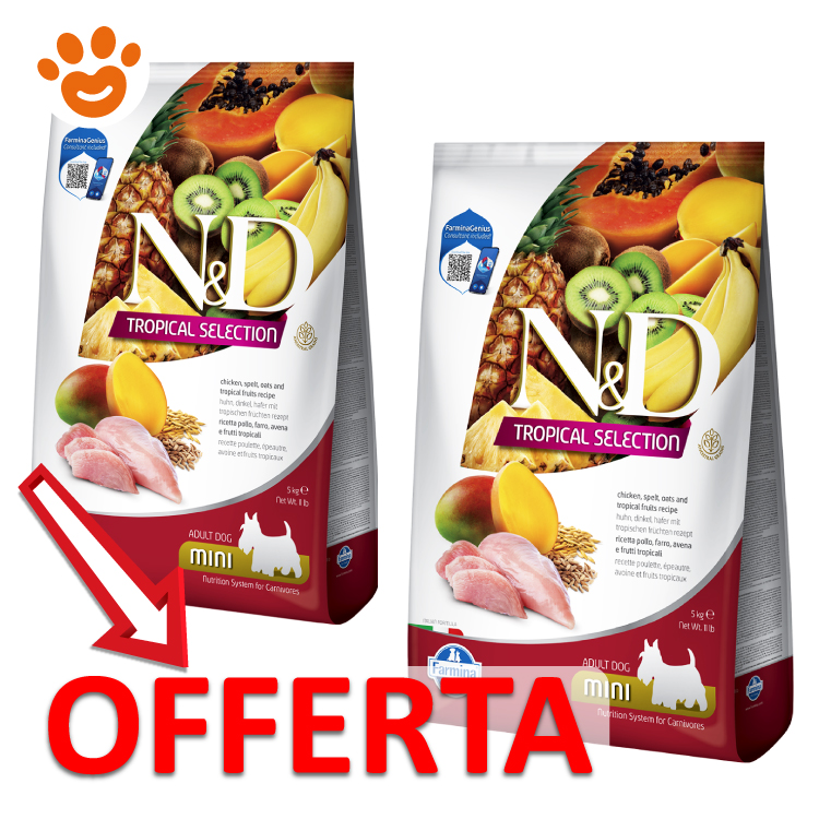 Offerta crocchette cane N&D Tropical Selection