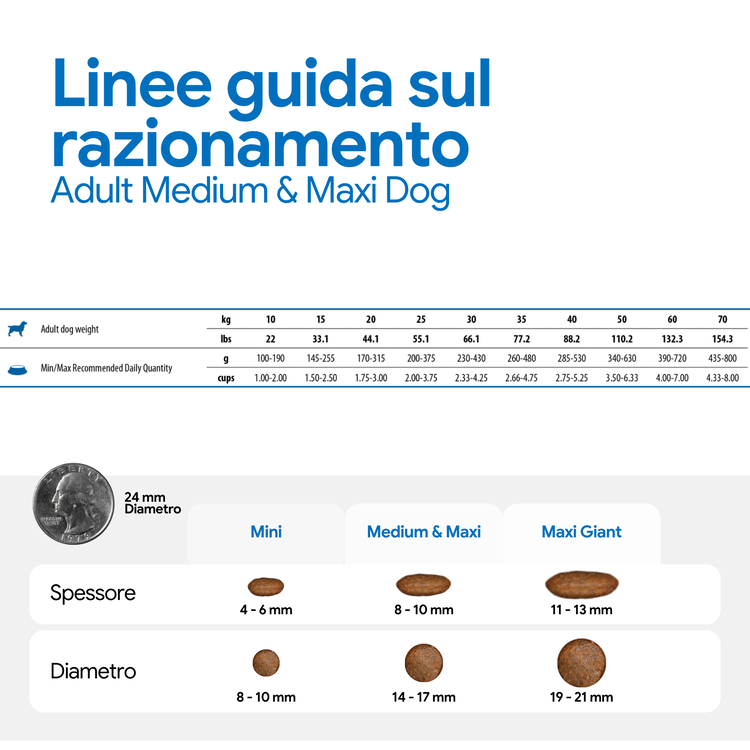 Linee guida razionamento cibo per cani adulti