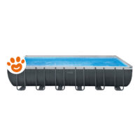 Intex Piscina Rettangolare Ultra XTR Frame (732x366x132cm) + Kit Pulizia Deluxe e Set Volley Art. 26368