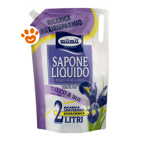 Milmil Ricarica Sapone Liquido Universale Talco e Iris - Amore Animale Shop