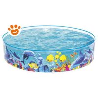 Bestway Piscina Rotonda Fill 'N Funny per Bambini Fantasia Mare Gonfiabile (Ø183x38cm) Art. 50030