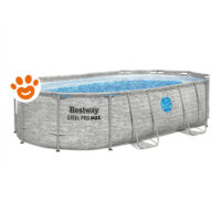 Bestway Piscina Ovale Vista Steel Pro Max (488x305x107cm) con Pompa a Sabbia Art. 56946