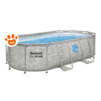 Bestway Piscina Ovale Vista Steel Pro Max (427x250x100cm) con Pompa a Filtro Art. 56714