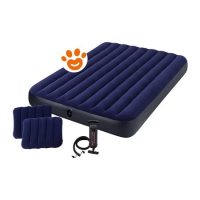 Intex Airbed Materasso Matrimoniale Classic Downy + Pompa + Cuscini (152x203x25cm) Art. 64765