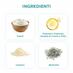 Ingredienti: yogurt, probiotici, colostro e bentonite