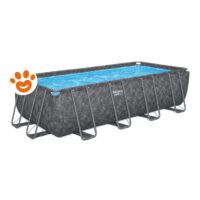 Bestway Piscina Rettangolare APX 365 (549x274x132cm) Marmo Scuro con Pompa a Sabbia Art. 561KA