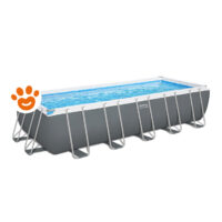 Bestway Piscina Rettangolare Steel Pro Max (640x274x132cm) con Pompa a Sabbia Art. 5612B