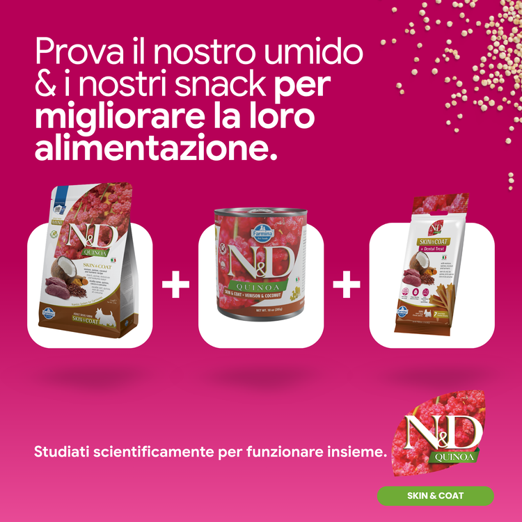 Prodotti N&D Quinoa Skin&Coat per animali domestici