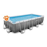 Bestway Piscina Rettangolare Power Steal (549x274x122cm) Marmo Grigio Art. 56998