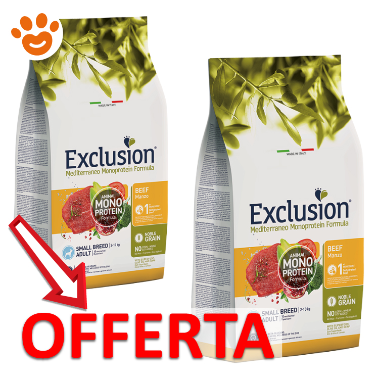Offerta crocchette Exclusion Manzo per cani piccoli