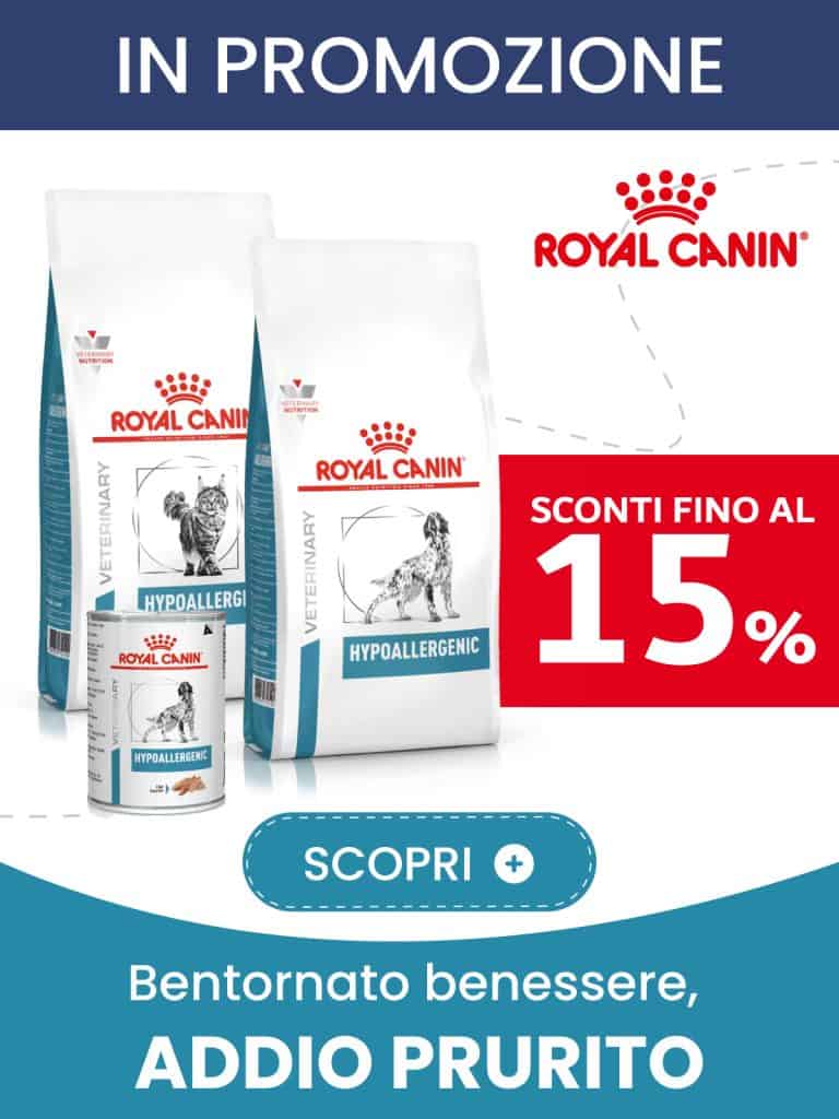 Cibo ipoallergenico Royal Canin in promozione per animali