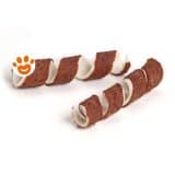 Snack masticabile per cani a spirale carne e pelle