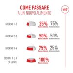 Schema per introdurre gradualmente un nuovo alimento per animali