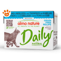 Almo Nature Cat Daily Grain Free Tetra Recart Mousse con Tonno e Merluzzo