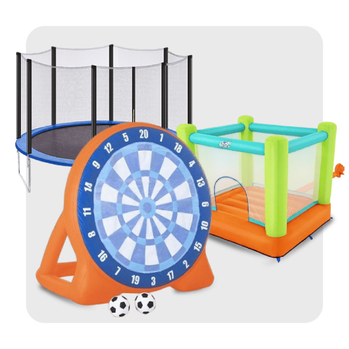 Giochi da giardino per bambini con trampolino e bersaglio