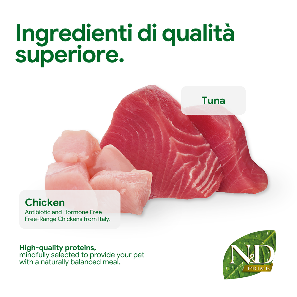 Tonno e pollo freschi per alimentazione animale premium