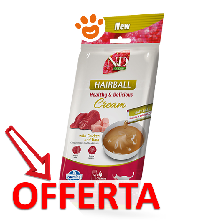 Snack cremoso per gatti Hairball in offerta