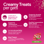 Infografica Creamy Treats per gatti N&D Quinoa