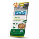 Confezione VetLife Obesity snack cremoso per gatti