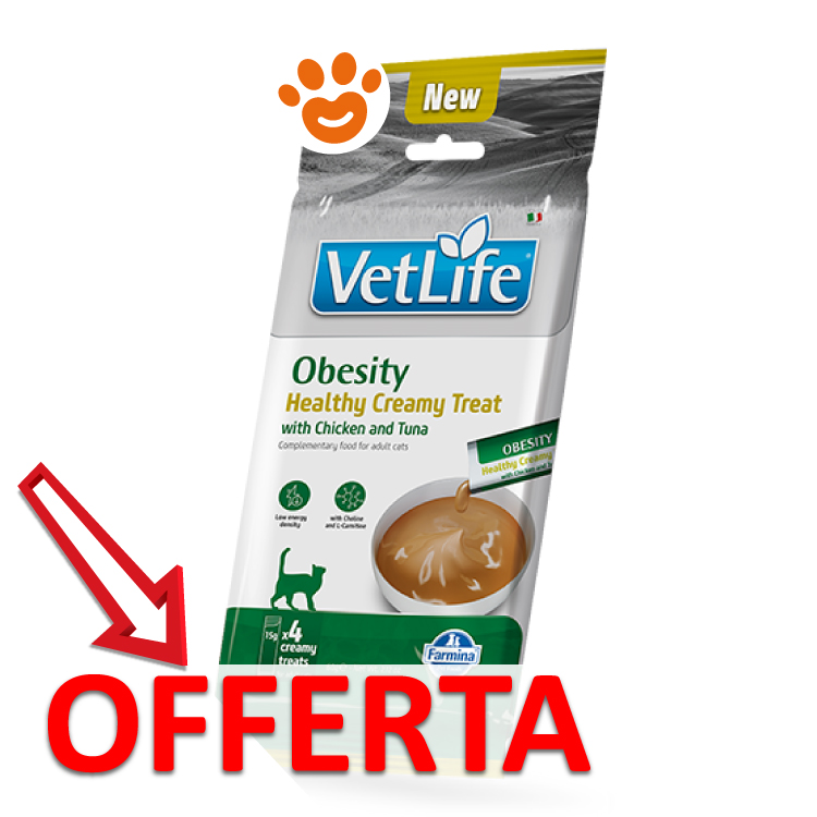Snack cremoso per gatti VetLife Obesity in offerta