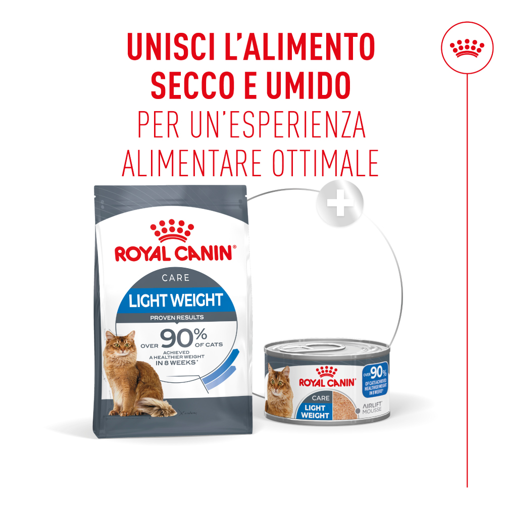 Crocchette e mousse Royal Canin Light Weight gatto