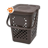 Contenitore compost marrone con fori e manico